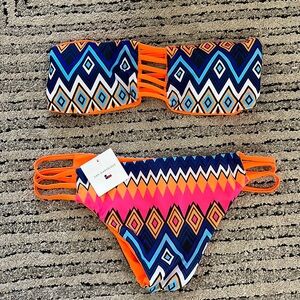 Strapless bathing suit set